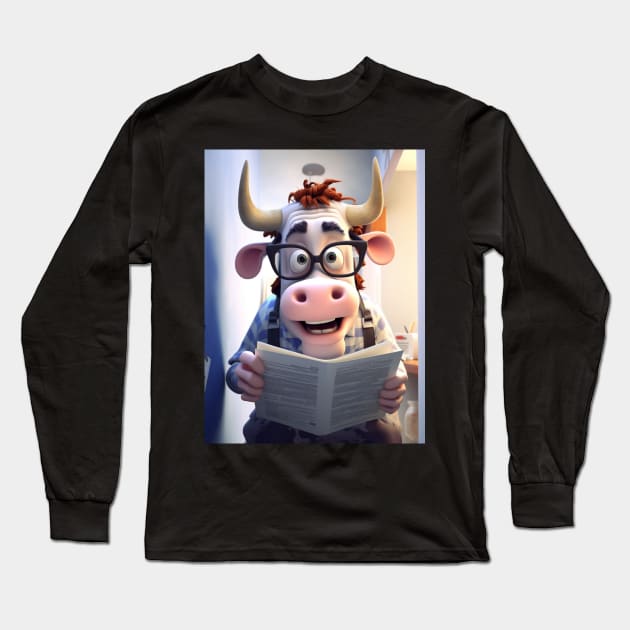 The Educated Bovine Long Sleeve T-Shirt by vk09design